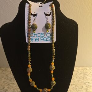 Multicolor Beaded Necklace and Earring Set